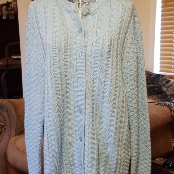 🌹BLUE BAYOU❣️Baby blue cardigan sweater 💚 - Picture 3 of 7